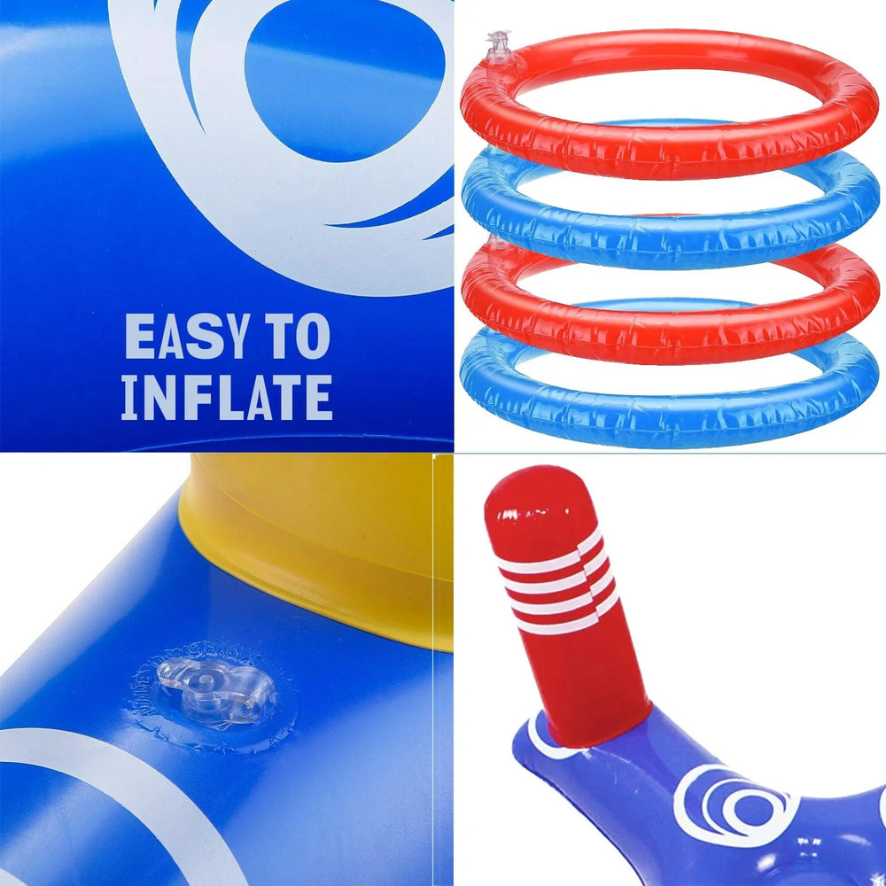 Inflatable Pool Ring Toss Game Set, 4 Pieces