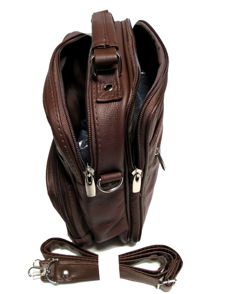 7 Pocket Multi-Function Genuine Leather Purse Handbag w/Organizer Top Handle