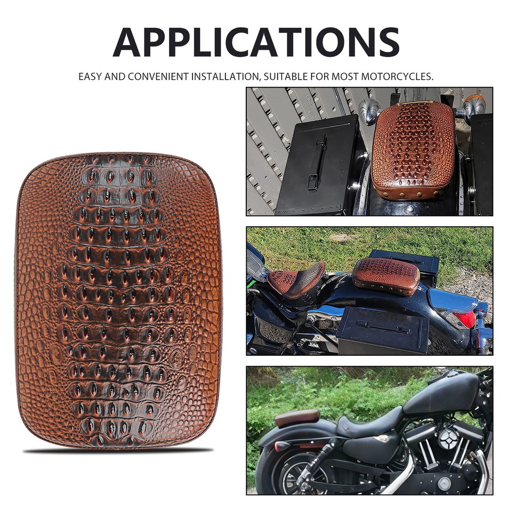 For Harley Motorcycle Pillion Passenger Pad Seat 8 Suction Cup Pad Rectangular