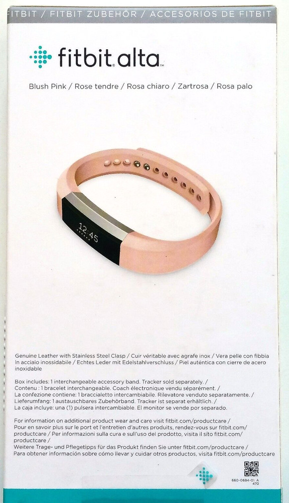 Fitbit Alta Leather Band Replacement Accessory Large Pink OEM New Sealed!