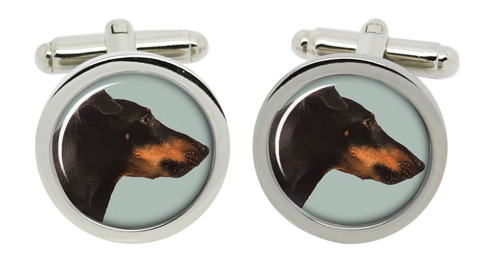 Manchester Terrier Cufflinks in Chrome Box