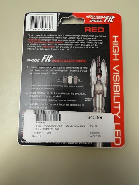 Rage Nockturnal Fit Universal Lighted Nocks, 3 pack, Red