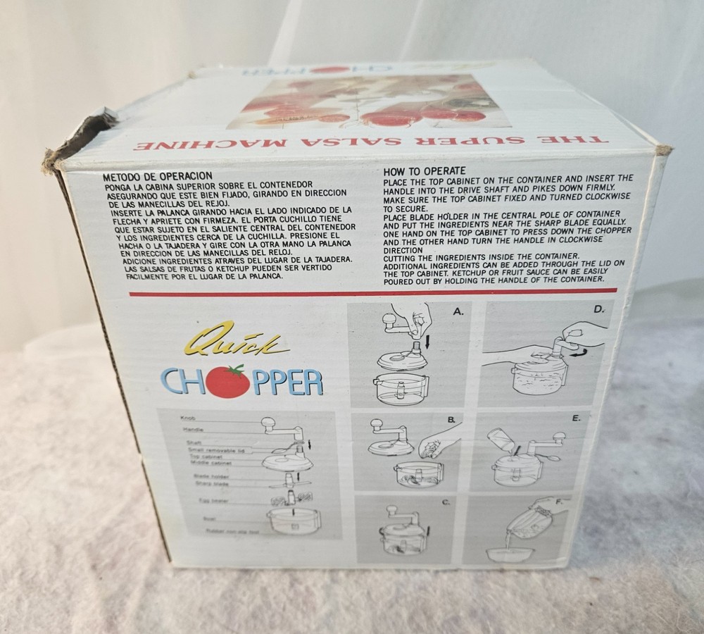 Quick Chopper The Super Salsa Machine NO Manual