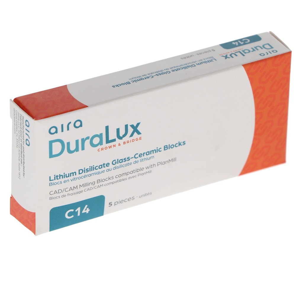 Aira 600158 DuraLux IPS e.max Type Blocks CAD HT C14 B2 5/Pk