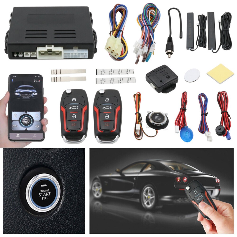 Keyless Entry Engine Start Alarm System Push Button Remote Starter Stop Car