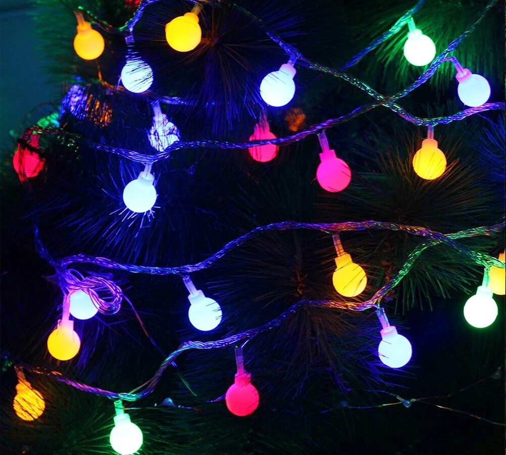 LED 100 LEDs Globe String Lights Waterproof Outdoor String Lights Extendable