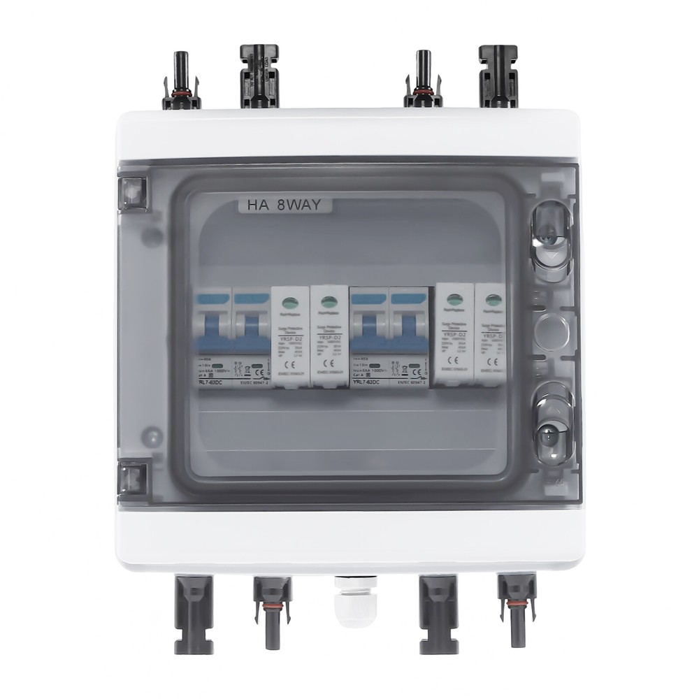 2 Strings Solar Disconnect Combiner Box For Solar Panel Switch Circuit Breaker