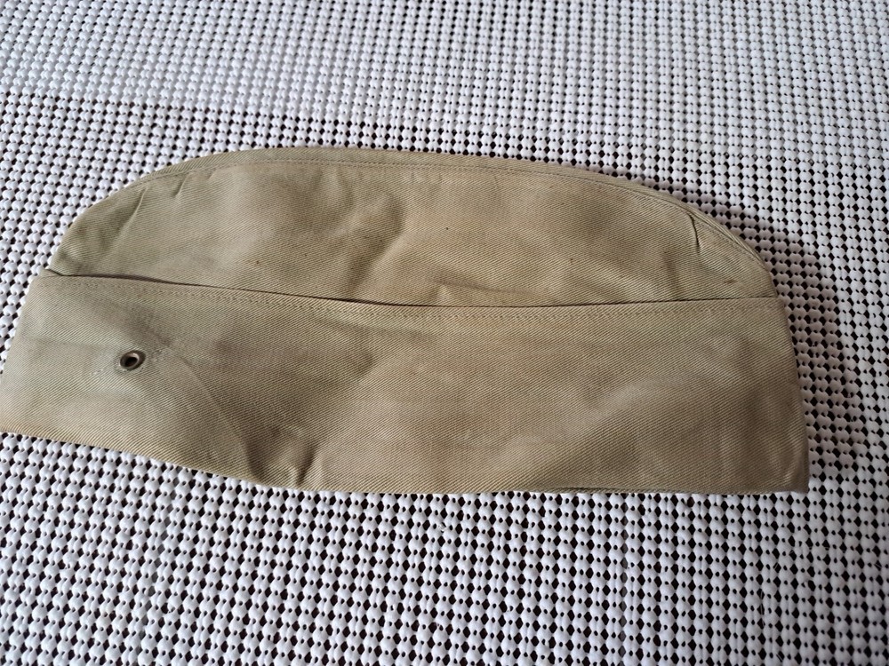 Military Khaki Garrison Cap 0219-K, Unknown Size Small Hole On Top