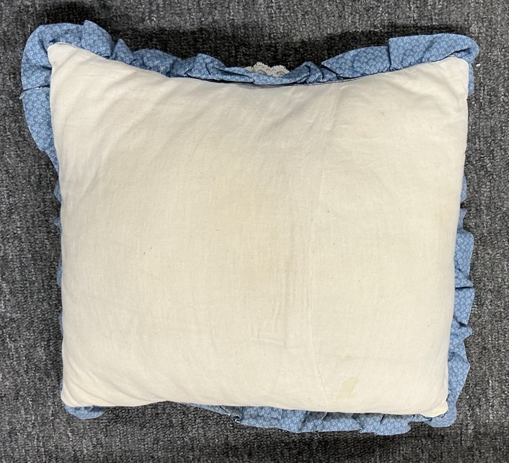 Vintage Cross Stitch Pillow 16" Hearts