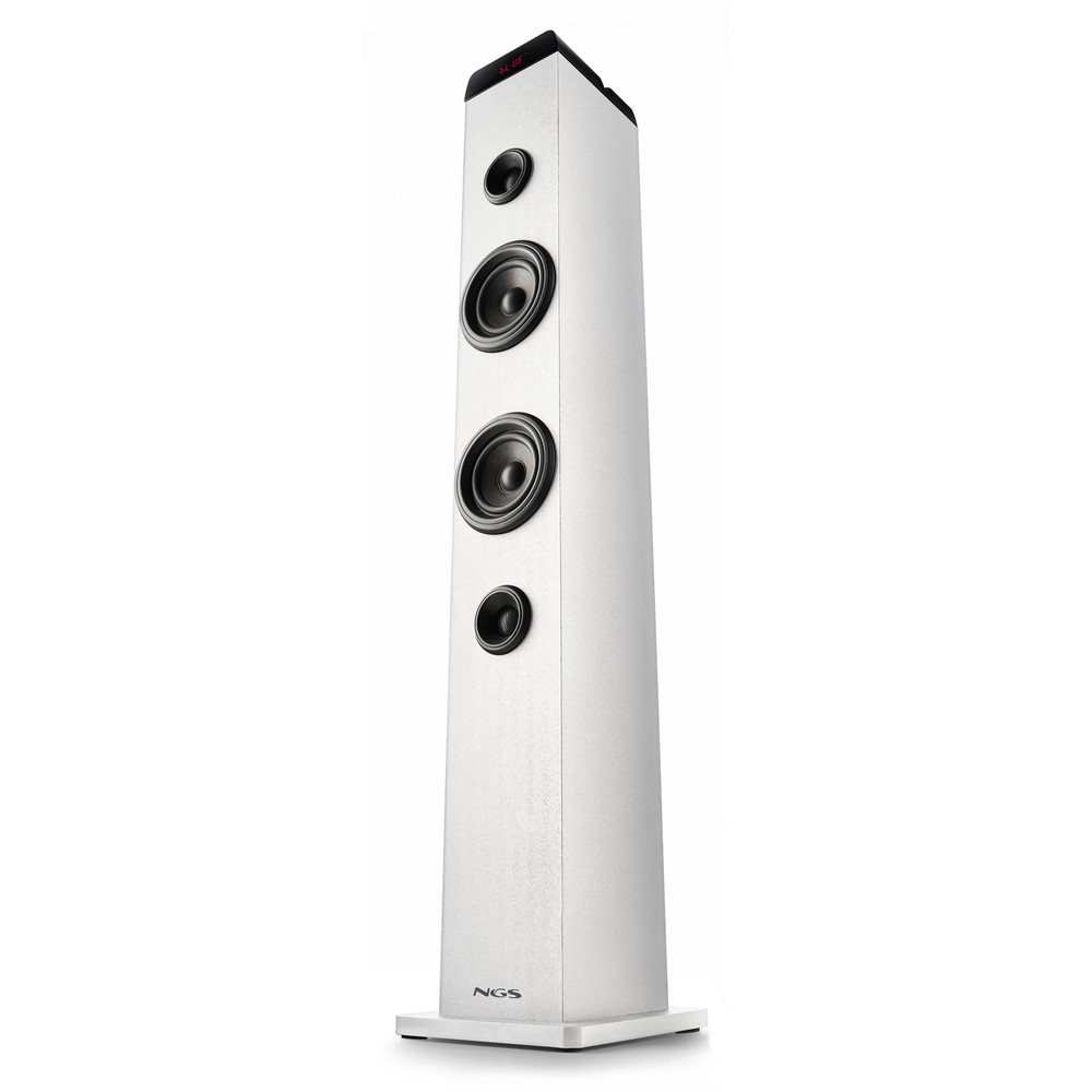 NGS Sky Charm PRO 50W Wireless Multi Pairing BT Tower Speaker, White