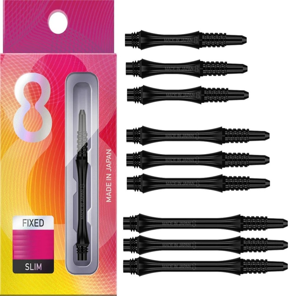 8 Black, White, Clear Slim Fixed Dart Stems / Shafts
