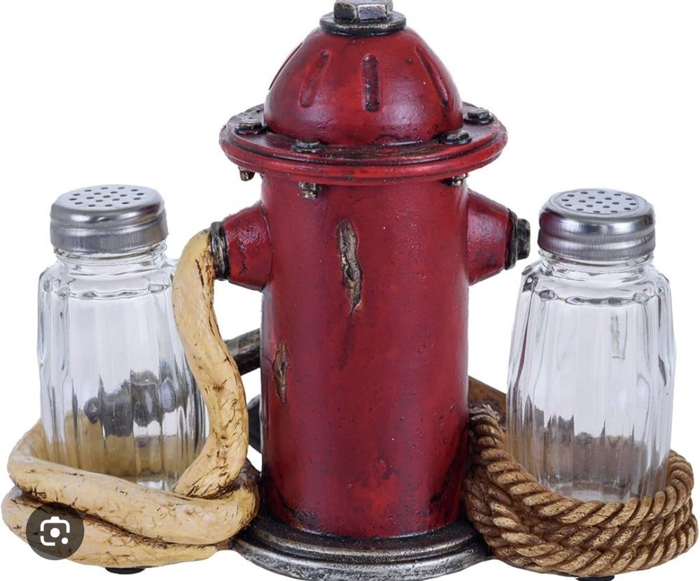 Fire Hydrant Salt and Pepper Shaker Holder