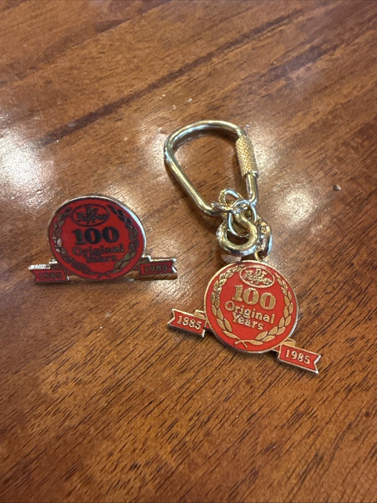 Dr. Pepper 100 Years Keychain And Pin