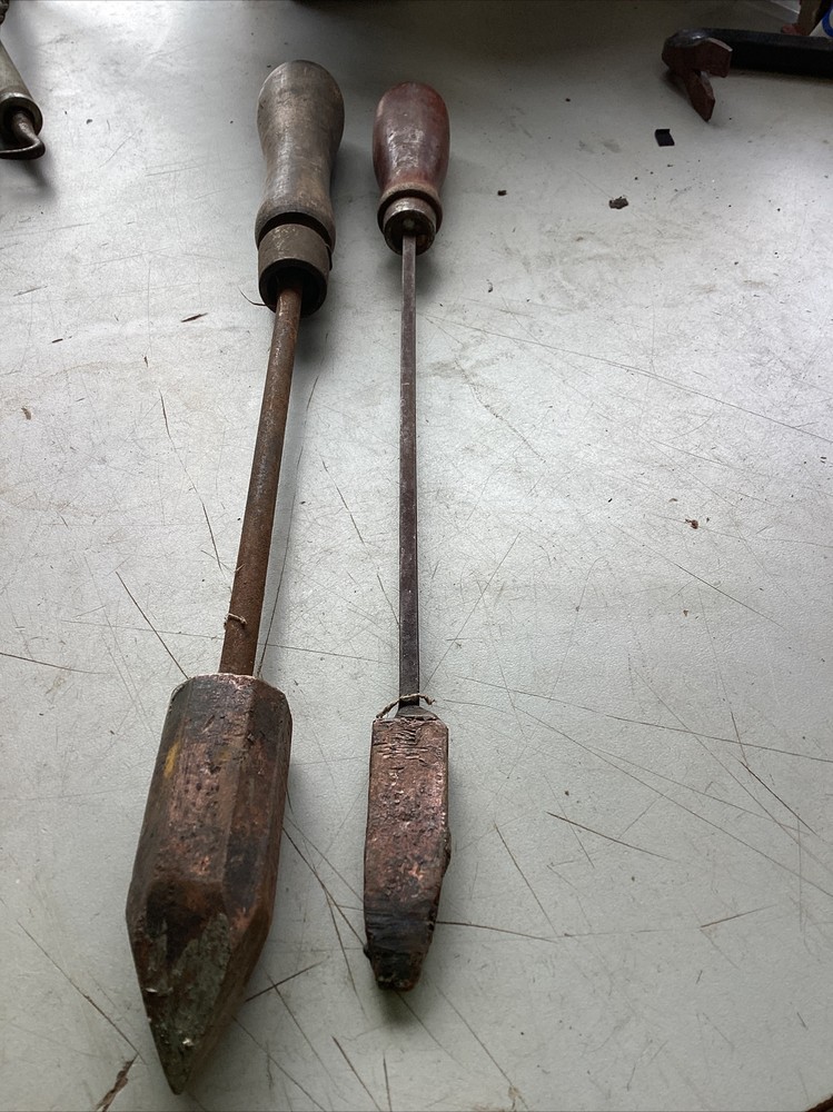 2 Vintage Wood Handle Soldering Iron