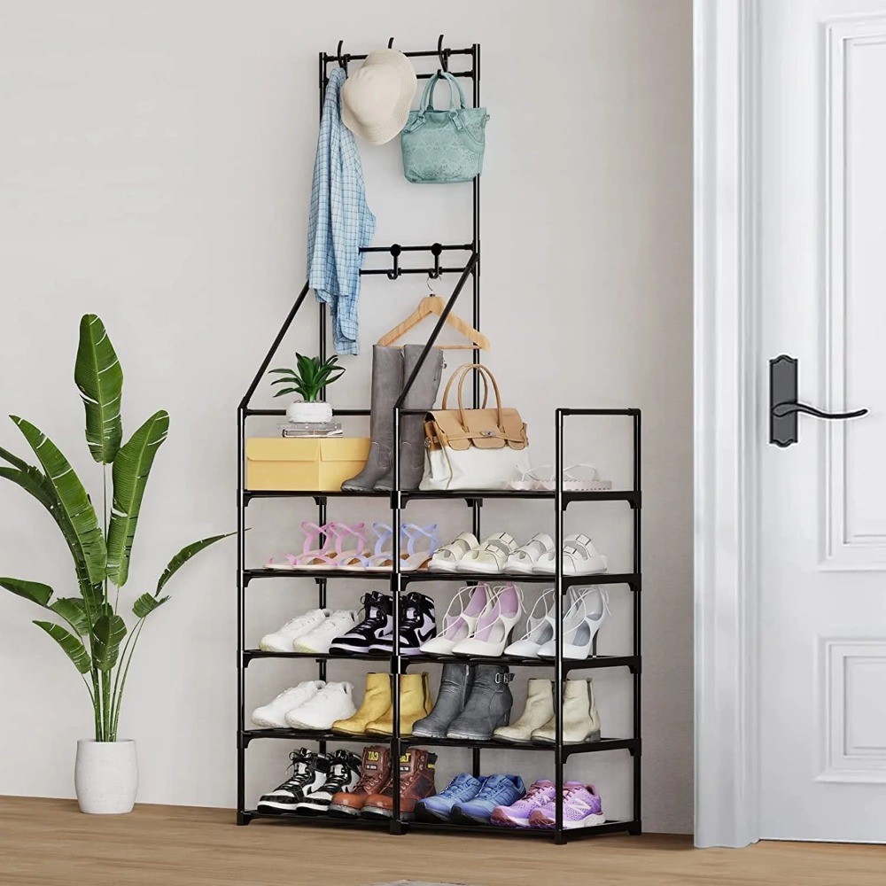 Double Row Hanging Shoe & Hat Rack