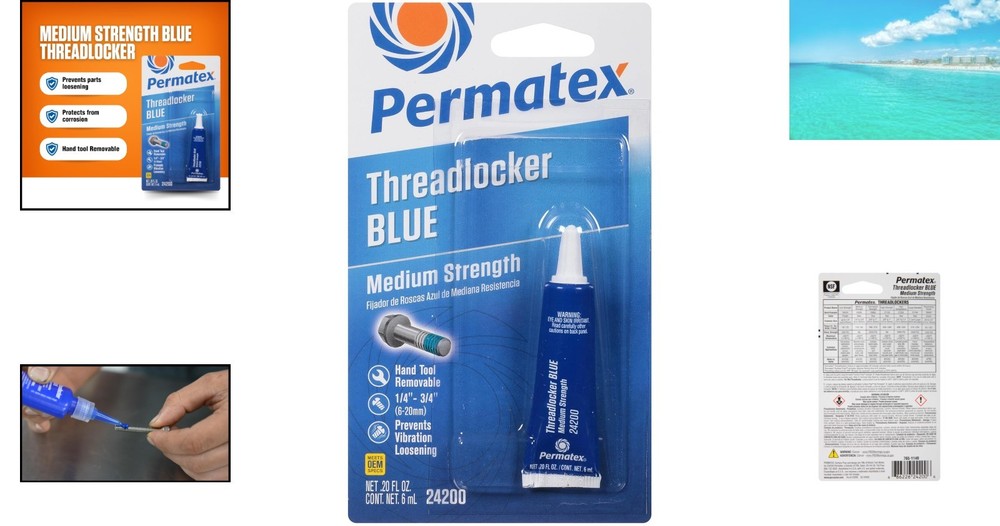 Medium Strength Blue Threadlocker - 6 ml for Corrosion Resistance & Stability