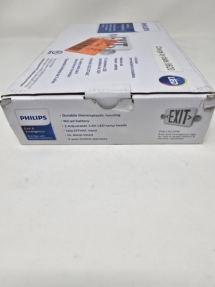 🔴Philips 2-Light Thermoplastic LED White Exit/Emergency Combo 🔴NEW-OPEN BOX🔴1