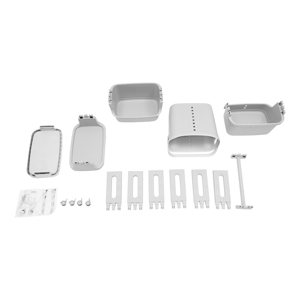 4-Tier Rolling Plastic Laundry Basket Removable Laundry Hamper w/ Wheels Gray