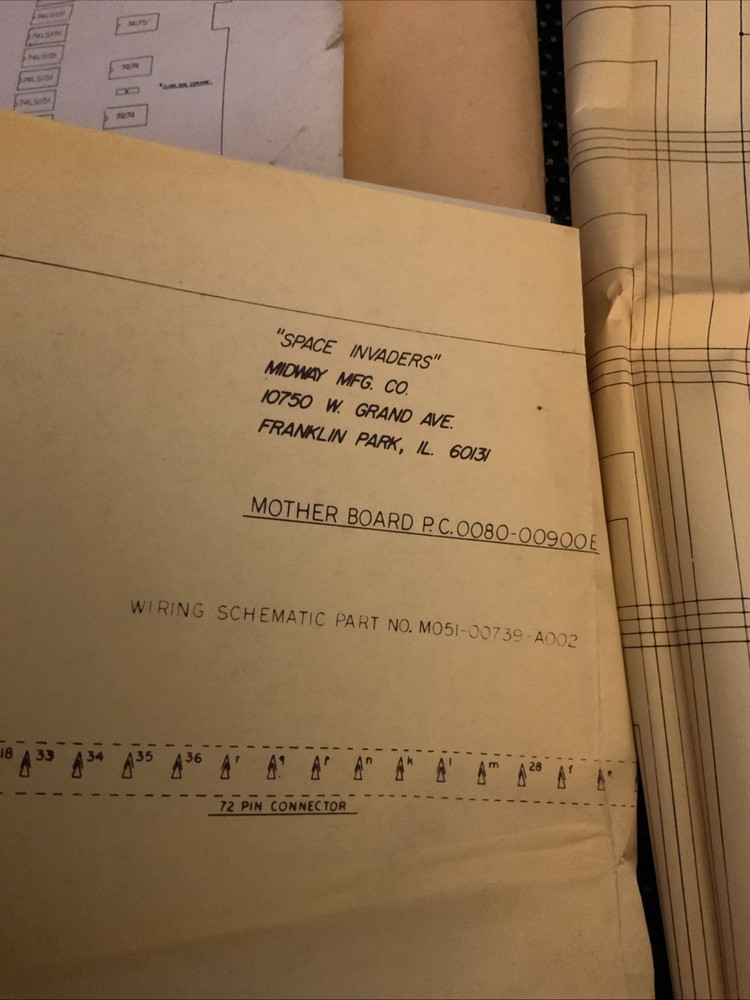 Midway Mfg Co. SPACE INVADERS Logic Schematics