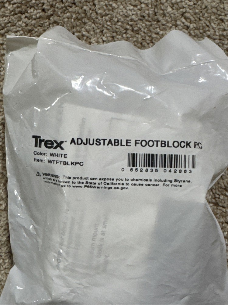 Trex Transcend Adjustable Foot-Block PC Color White WTFTBLKPC