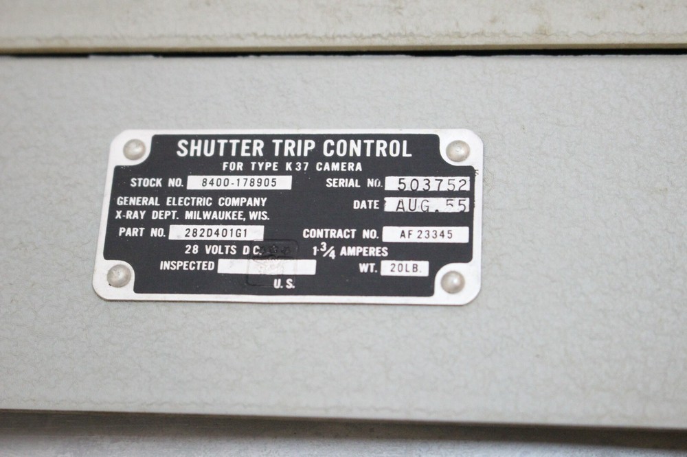 Cold War Military Arial Reconnaissance Camera Shutter Control for K37 Camera U-2