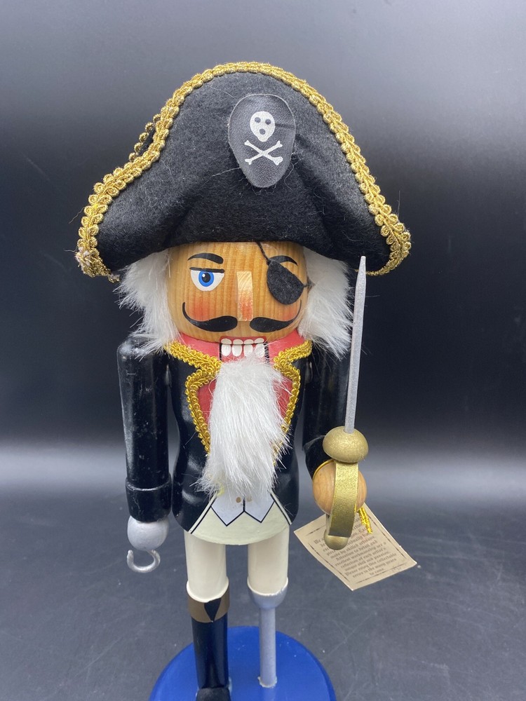 Pirate Nutcracker 14" Tall Limited Edition 2010 Hook Sword Peg Leg w/tag