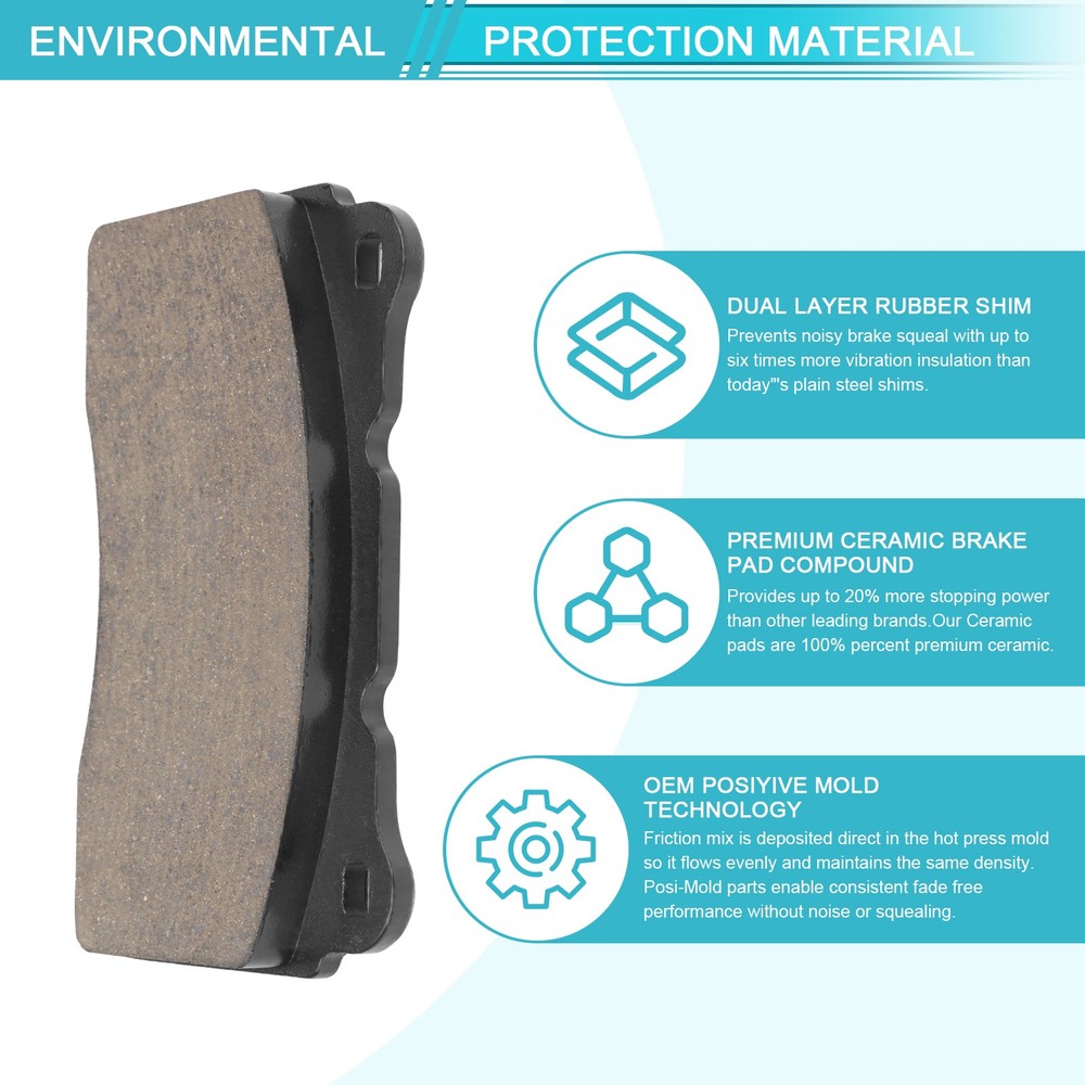 Front Ceramic Brake Pads w/Hardware for Chevy Corvette 2014 2015 2016 2017 6.2L