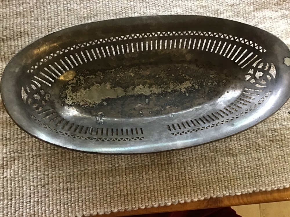 international silver co bread bowl 12" silver plated