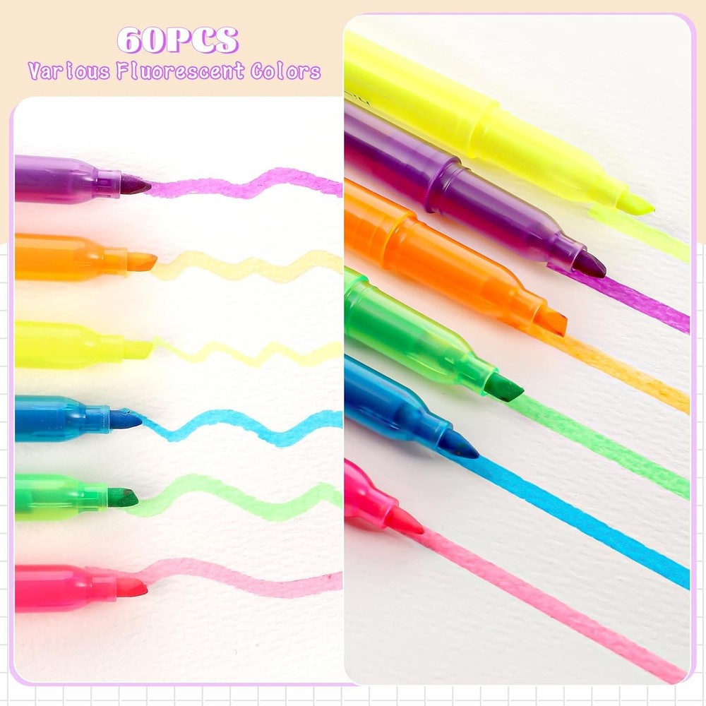 BESARME 60 Pack Highlighters Bulk Highlighter Assorted Colors 6 multicolor