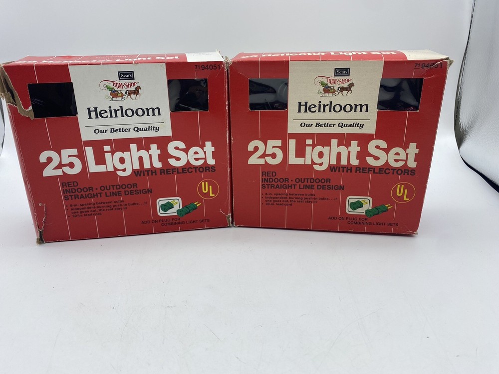 2 Sets of Heirloom 25ct Christmas String Lights