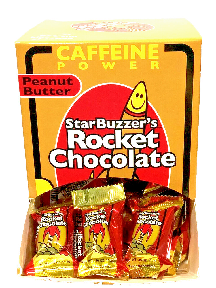 ROCKET CHOCOLATE CAFFEINE ENERGY 100 CT./PEANUT BUTTER