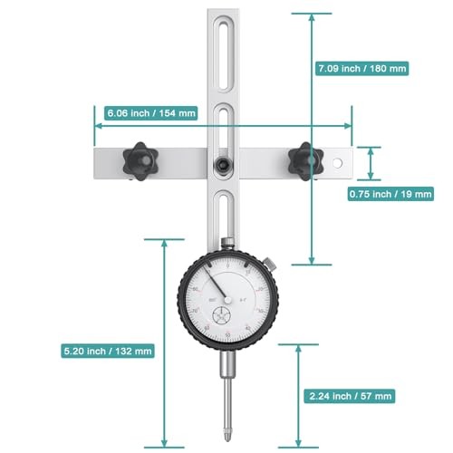 0-1"/0.001" Dial Indicator, Table Saw Alignment Gauge