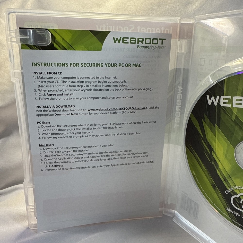 Webroot SecureAnywhere Internet Security - Full Version for Windows & Mac - Lot-
