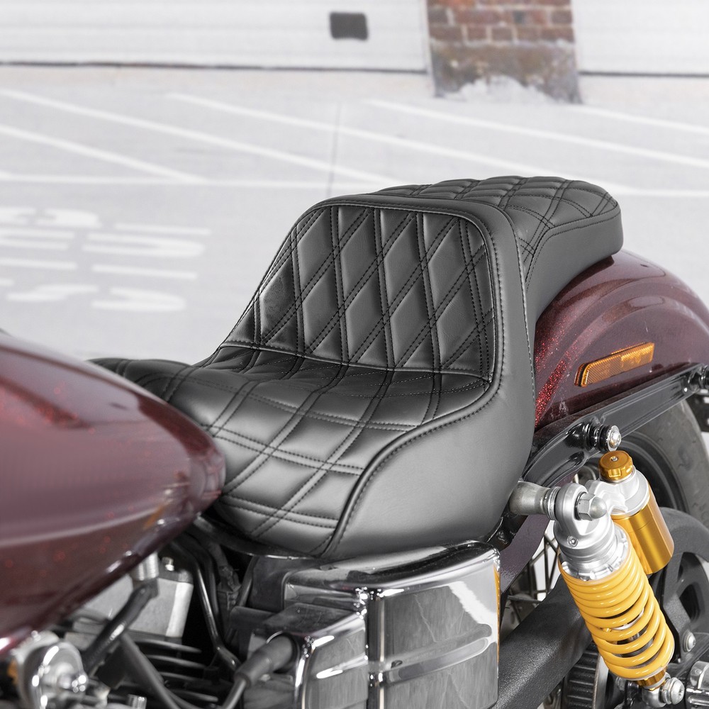 Diamond Pattern Driver Passenger Two up Seat For Harley 2006-2017 Dyna FXD/FLD