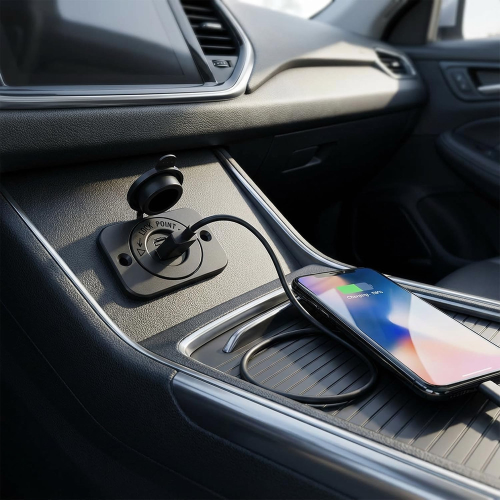 2 Pack Cigarette Lighter Socket, Waterproof Power Outlet for Car, Marine, Motorc