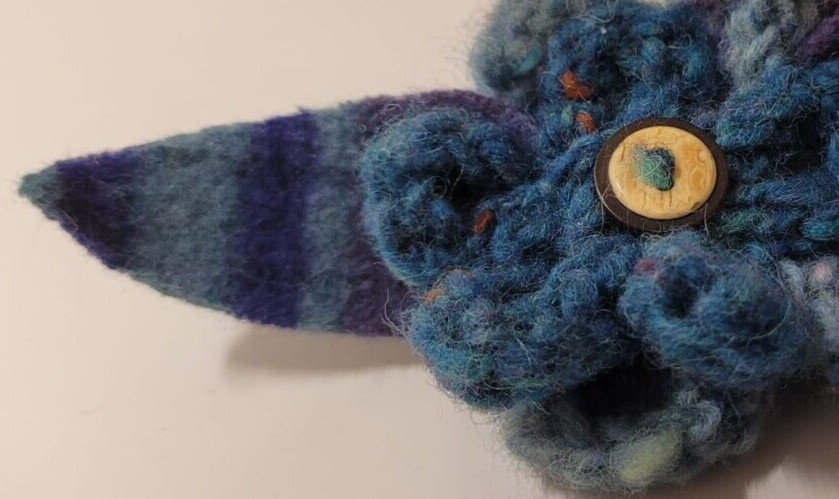 Beautiful blue flower wool and felt brooch