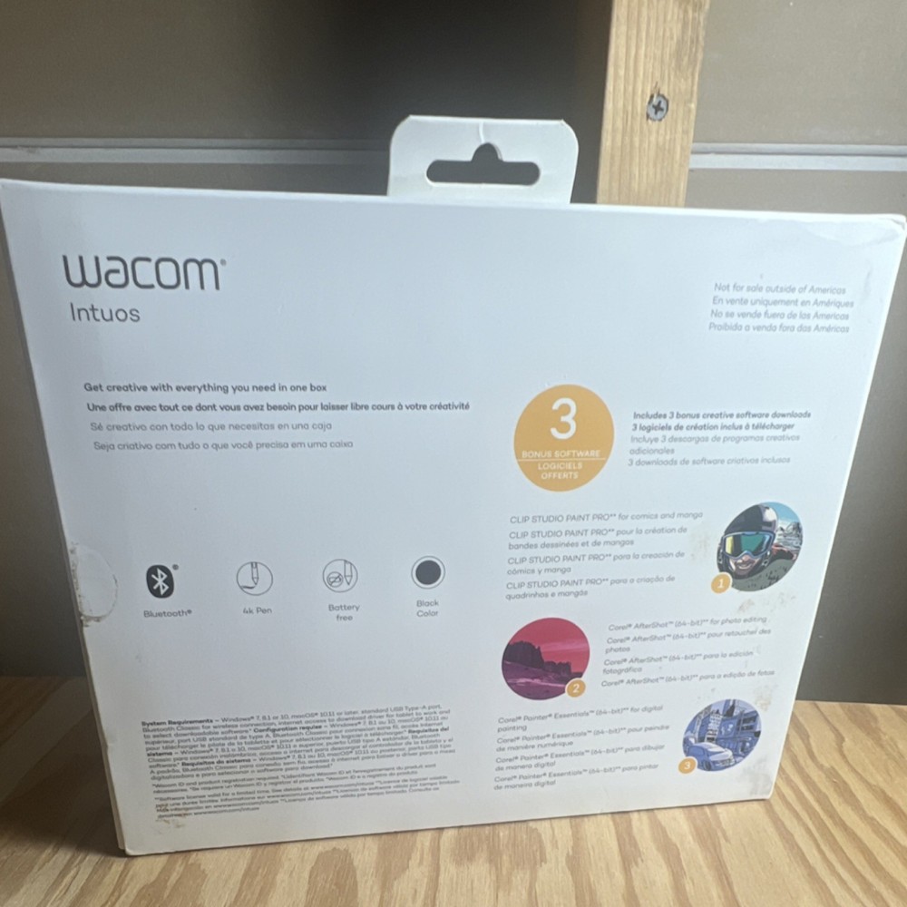Wacom Intuos Graphics Tablet Pen Bluetooth USB