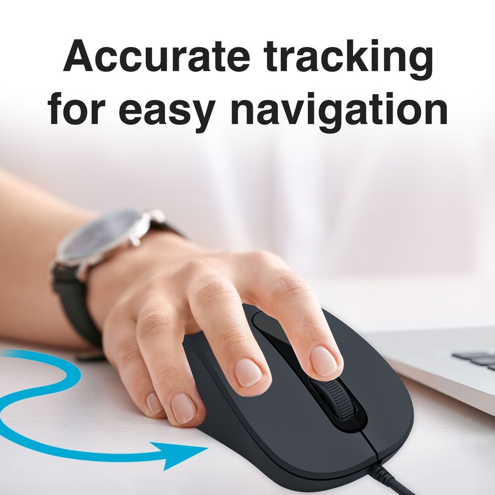 Laser Ergonomic USB Wired Mouse for PC Laptop Mac Windows Linux 1000DPI