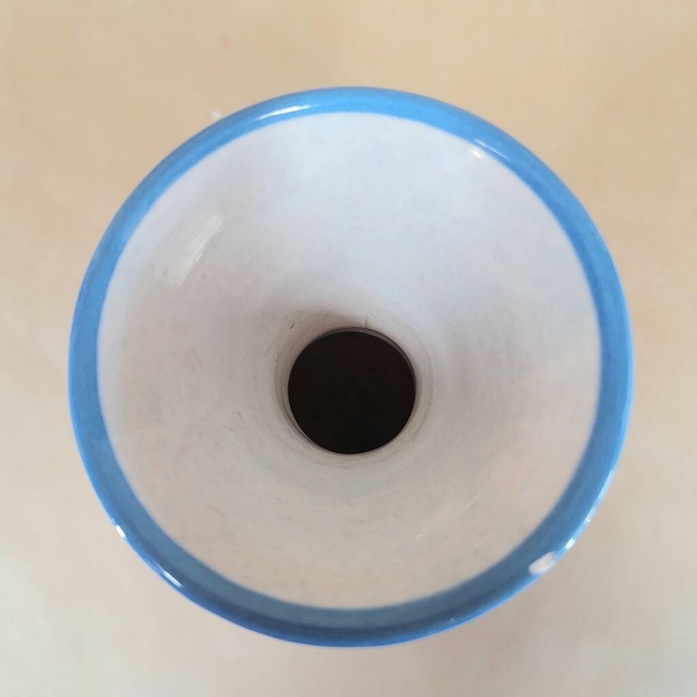 Beautiful Blue Handmade Vase, 6" tall, slight chip