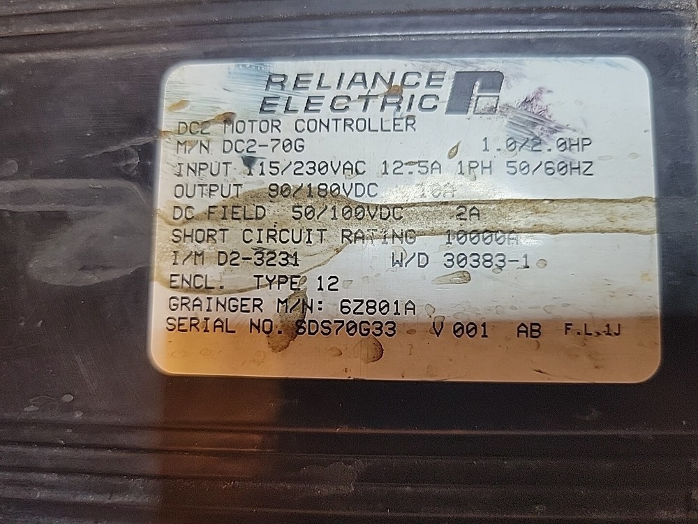 Reliance Electric DC2-70G, DC2 Motor Controller