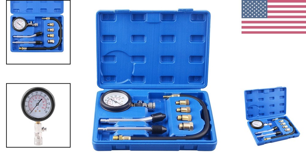 Professional Petrol Engine Compression Tester Kit - Durable Alloy Steel Design