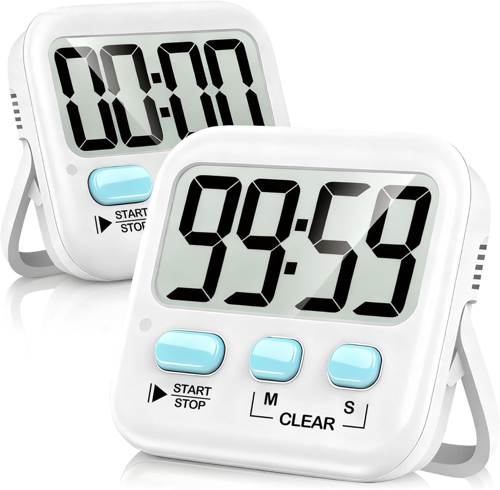 2 Pack Digital Kitchen Timer Magnetic Countdown Cooking Classroom Study, Oven