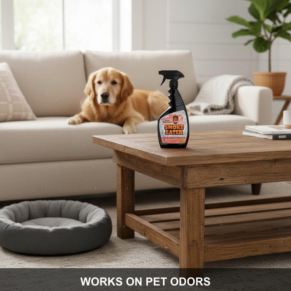 Smoke Eater Odor Eliminator Spray, Fresh Grapefruit, 22 oz — Breaks Down S