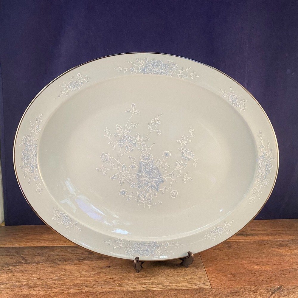 Noritake "Engagement" BLUE/GREEN Pattern 8009 Serving Platter Plate MCM