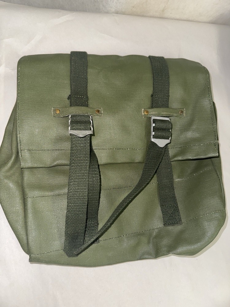 Genuine VTG Military Issue Heavy Duty Canvas Back Pack Pannier Side Bag
