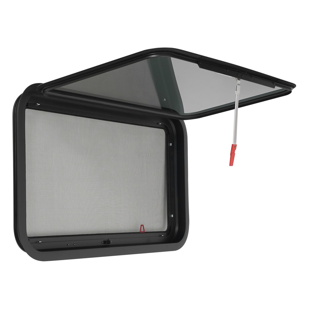 36" x 20" RV Exit Window with Screen & Trim Ring for Trailers or Campers