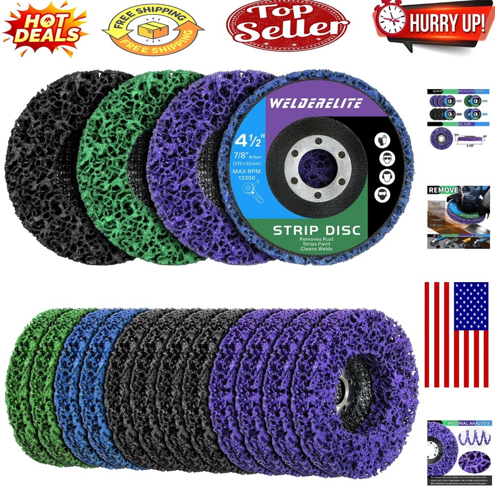 Multi-Surface Paint & Rust Removal Disc Set for Angle Grinders