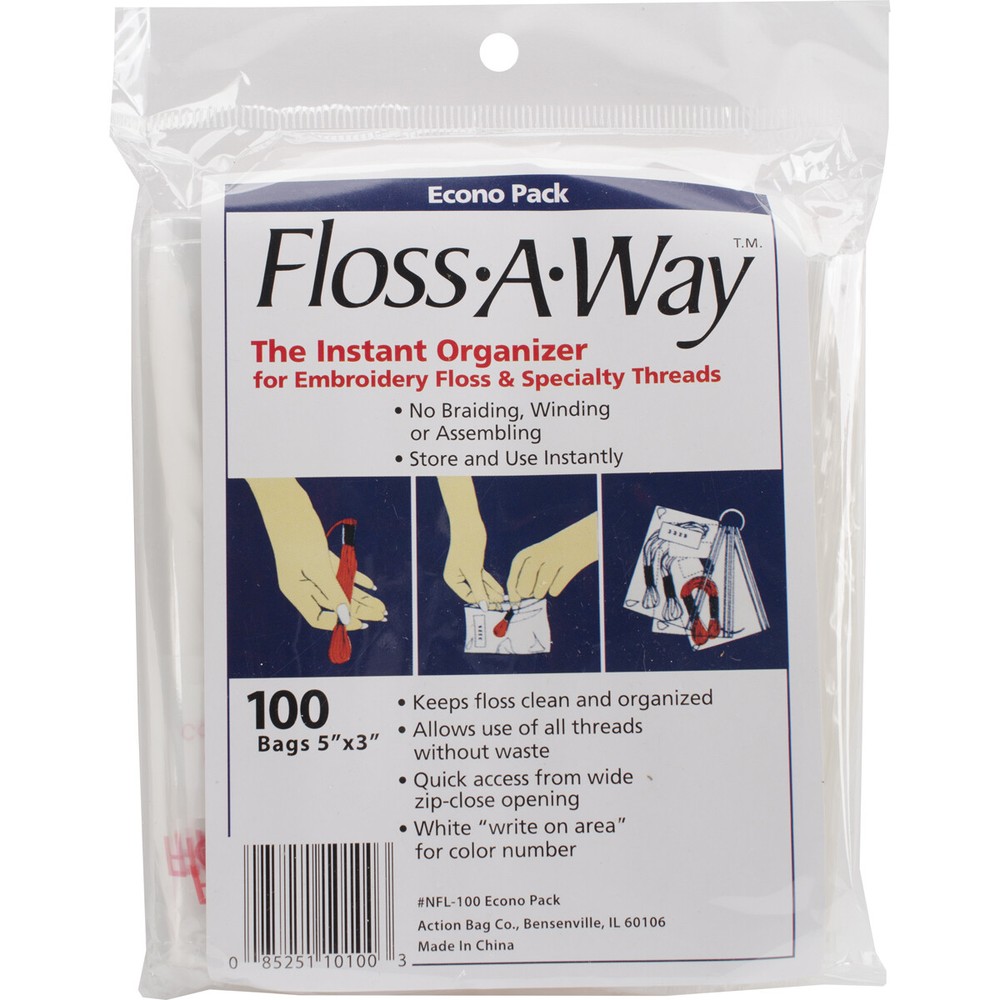 Action Bag Floss-A-Way Organizer-3"X5" 100/Pkg