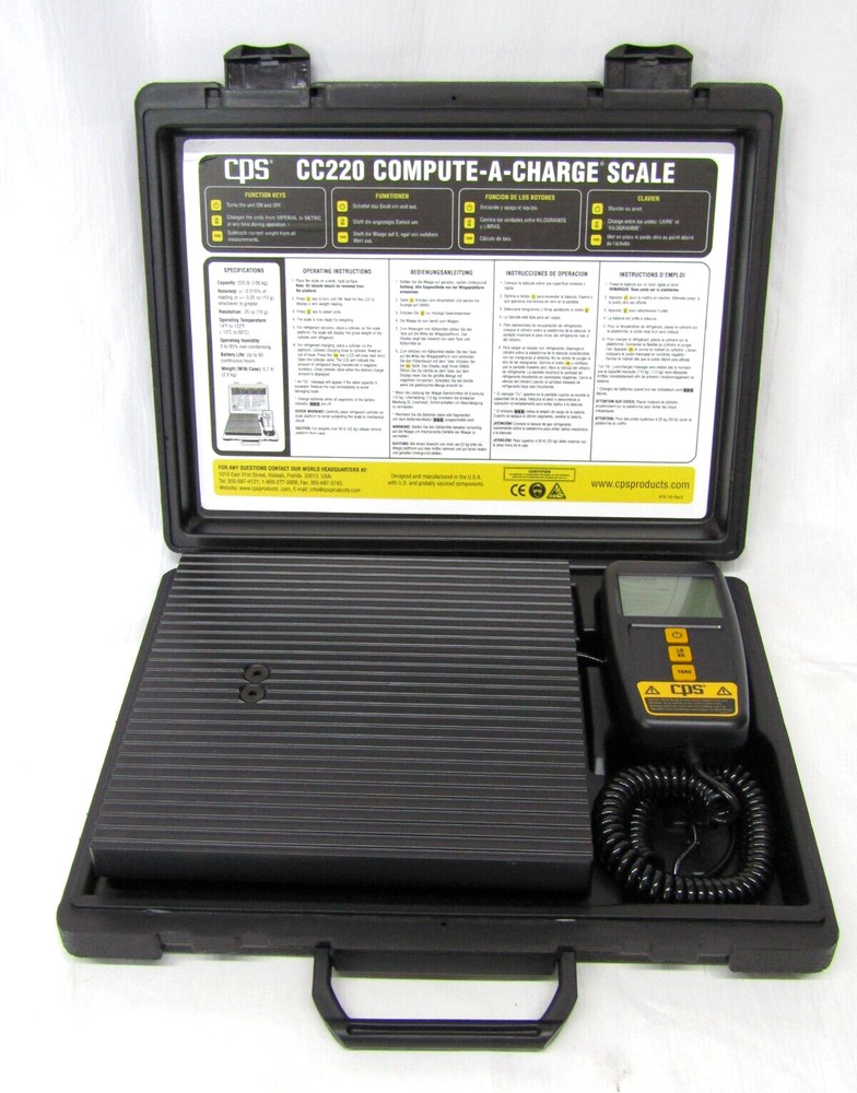 CPS CC220 Compute-A-Charge High Capacity Refrigerant Charging Scale 220lb