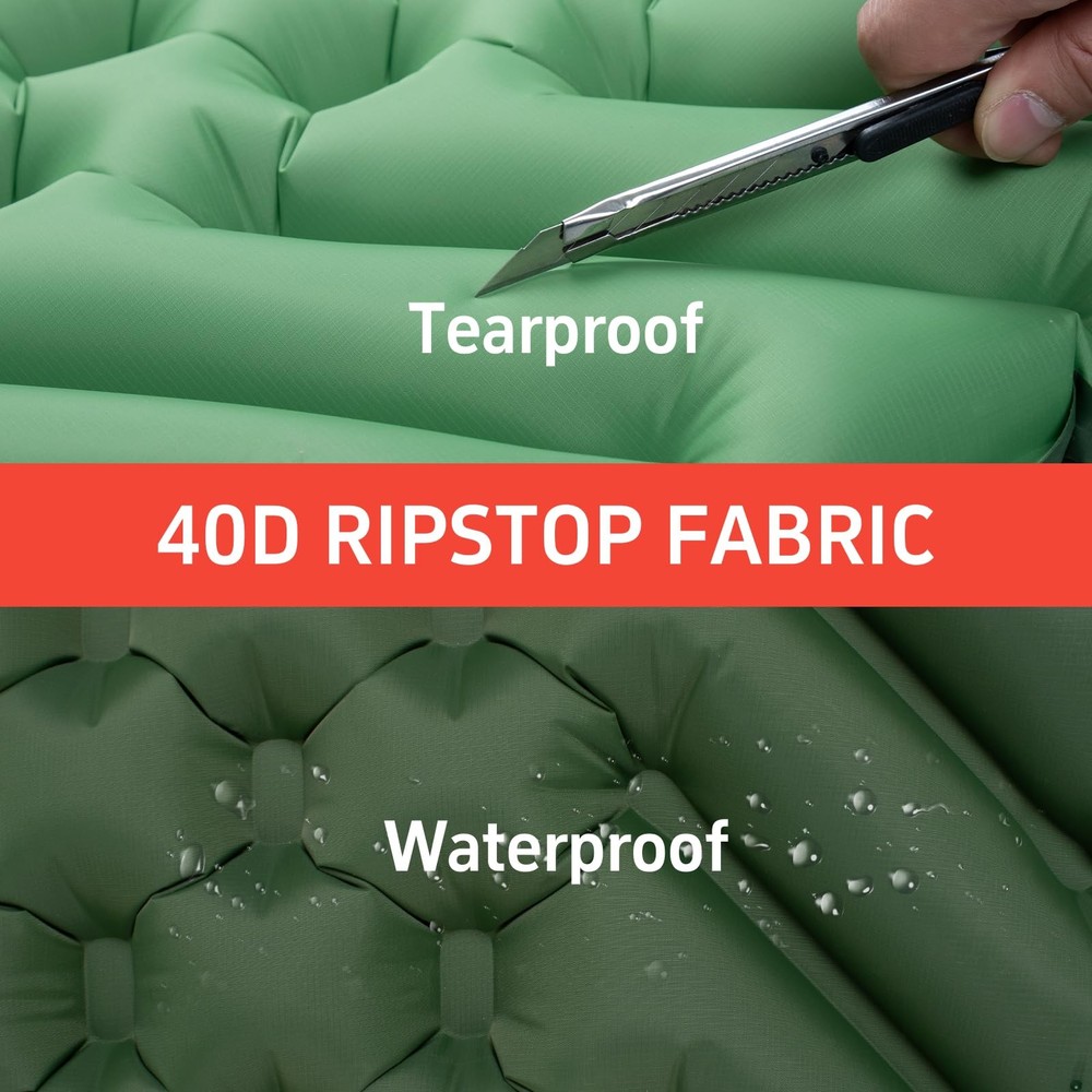 Camping Sleeping mat and Inflatable Pillow - Set, Portable, Ultra-Light, Thic...
